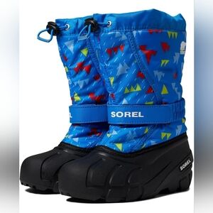 Sorel Kids' Flurry Waterproof Snow Boot In Hyper Blue/Black